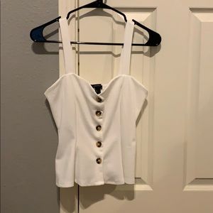 white tank top with buttons